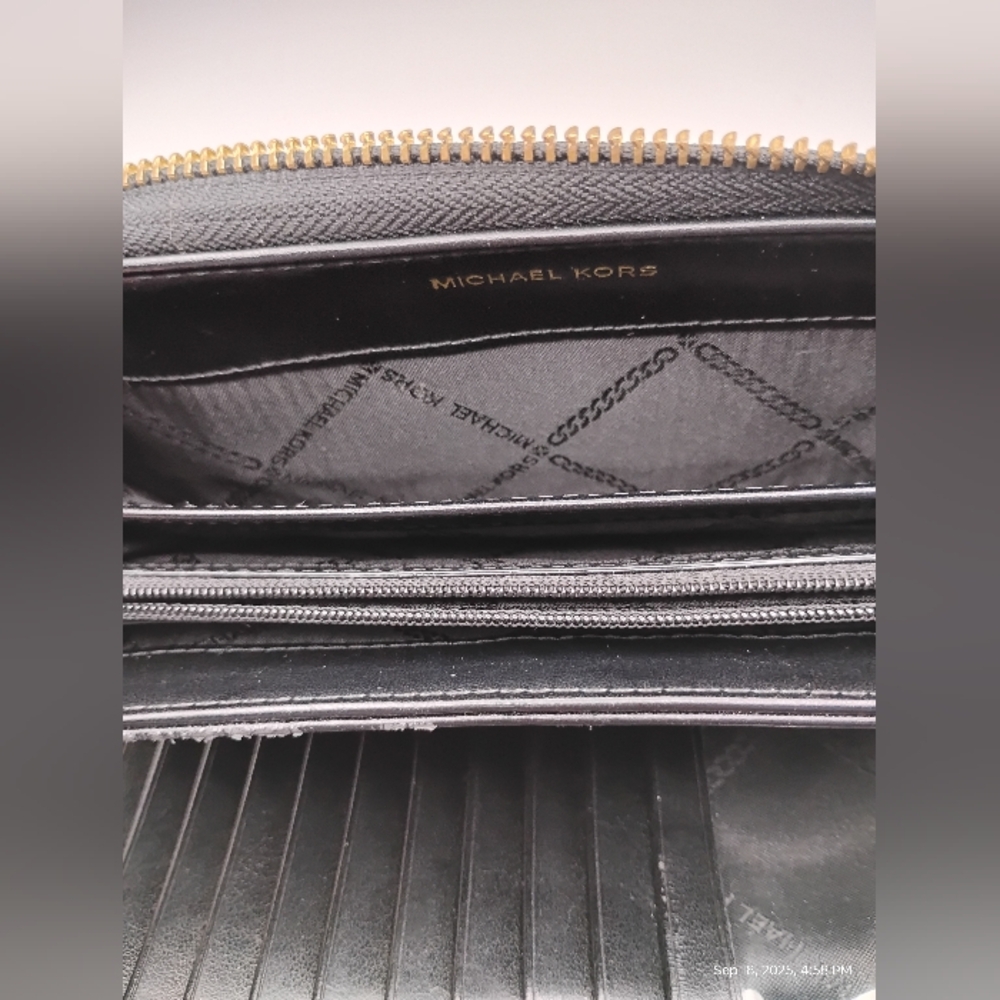 MK Metallic Black Wristlet (8"L×4"H) - Picture 4 of 5
